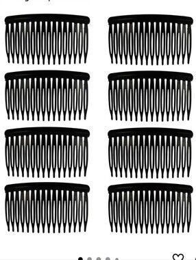 🖤 Vintage Style Black Hair Side Combs – Set of 2 | New in Package 🖤